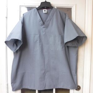 Medline Gray Color V-Neck Short Sleeve Scrub Shirt